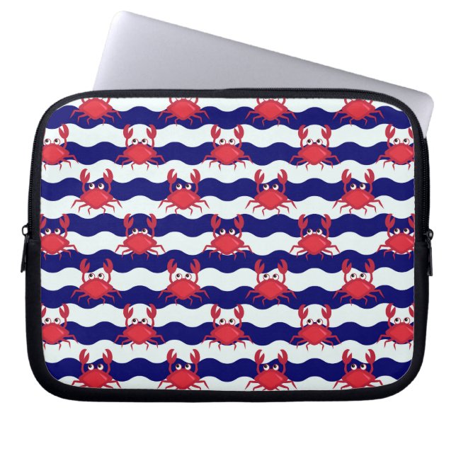 Happy Crabs Pattern Laptopschutzhülle (Vorderseite)