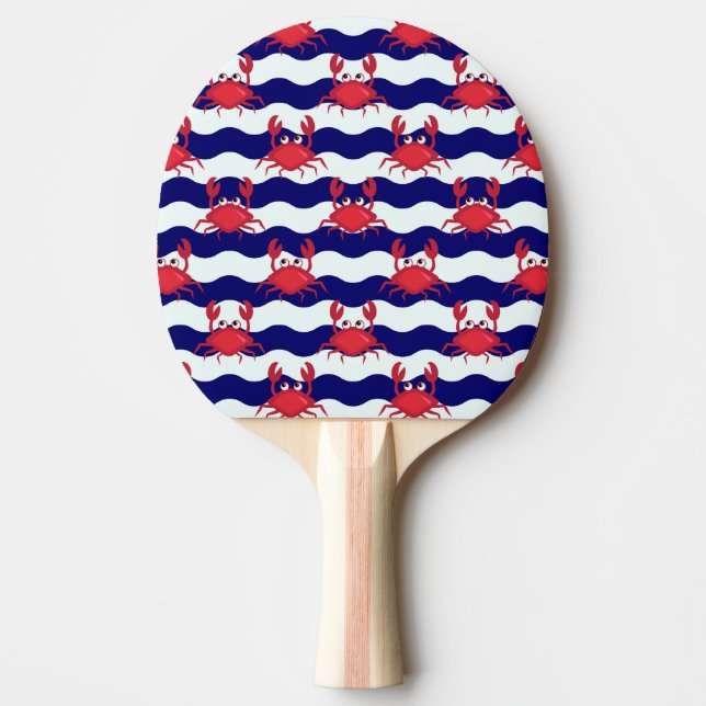 Happy Crabs Pattern Tischtennis Schläger (Vorderseite)