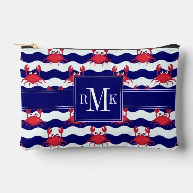 Happy Crabs Pattern Zubehörtasche (Vorderseite)