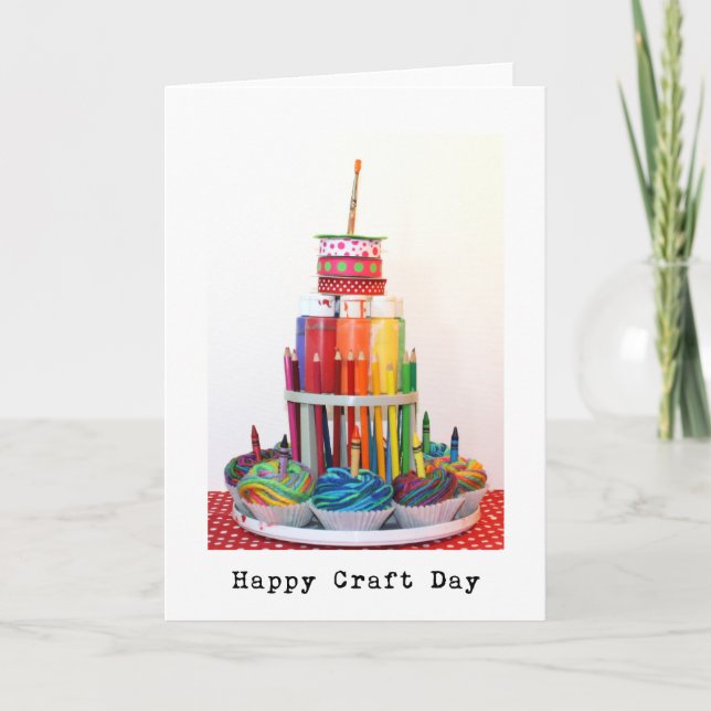 Happy Craft Day "Craft Cake" Fotografie Karte (Vorderseite)