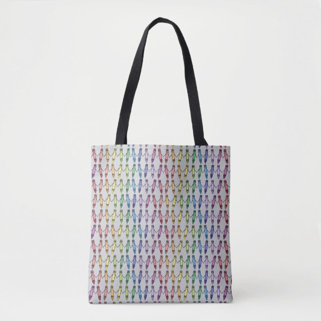 Happy Crayons Holding Hands Tasche (Vorderseite)