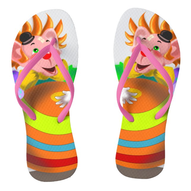 Happy Crazy Clown Flip Flops (Fußbett)