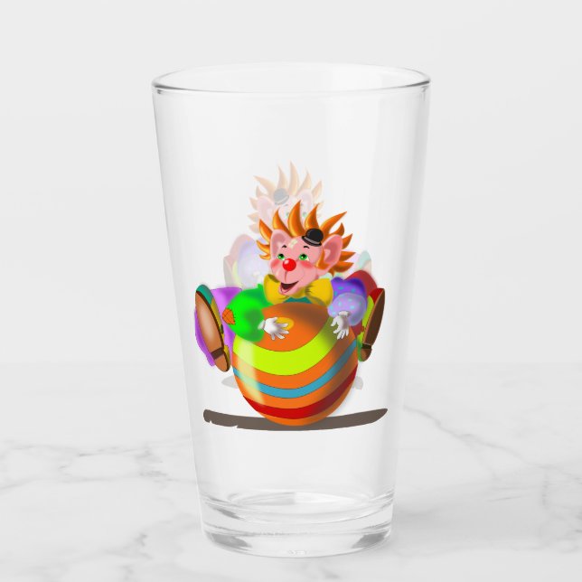 Happy Crazy Clown Glas (Vorderseite)