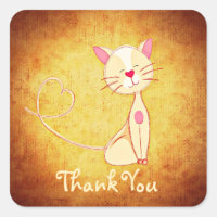 Happy Cream Colored Cat mit einem Herz Vielen Dank