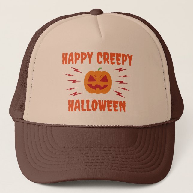 Happy creepy Halloween - Horizontal Truckerkappe (Vorderseite)