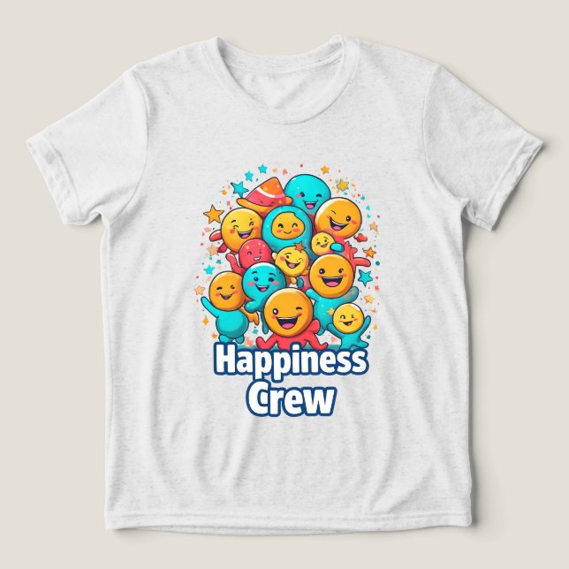 Happy Crew - Niedlicher Smiley Squad Youth T - Shi Tri-Blend Shirt (Design Vorderseite)