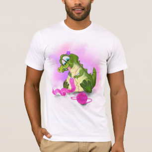 Happy Crocodile Stricks Pink Scarf - Funny Paintin T-Shirt