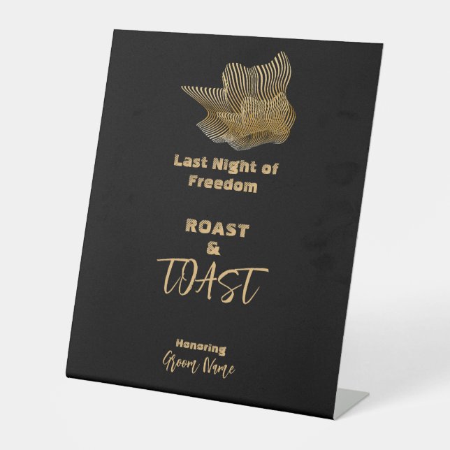 Happy Crown Black and Gold Bachelor Party Sockelschild (Vorderseite)