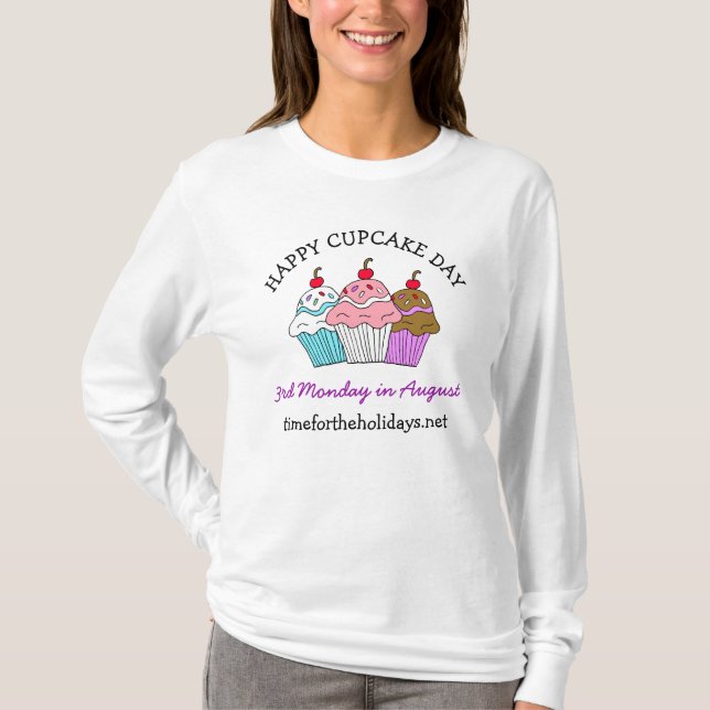 Happy Cupcake Day August Feiertage T-Shirt (Vorderseite)