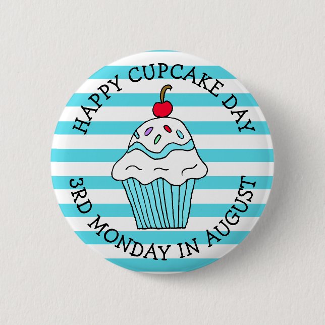 Happy Cupcake Day August Food Holiday Button (Vorderseite)
