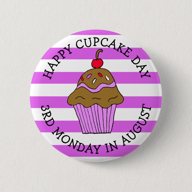 Happy Cupcake Day August Food Holiday Button (Vorderseite)
