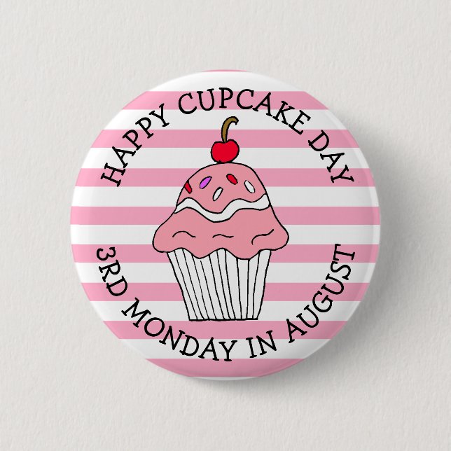 Happy Cupcake Day August Food Holiday Button (Vorderseite)