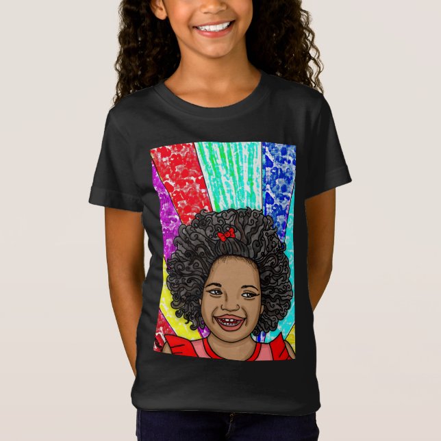 Happy Curls | Digitale Kunst | Afrikanisch-amerika T-Shirt (Vorderseite)