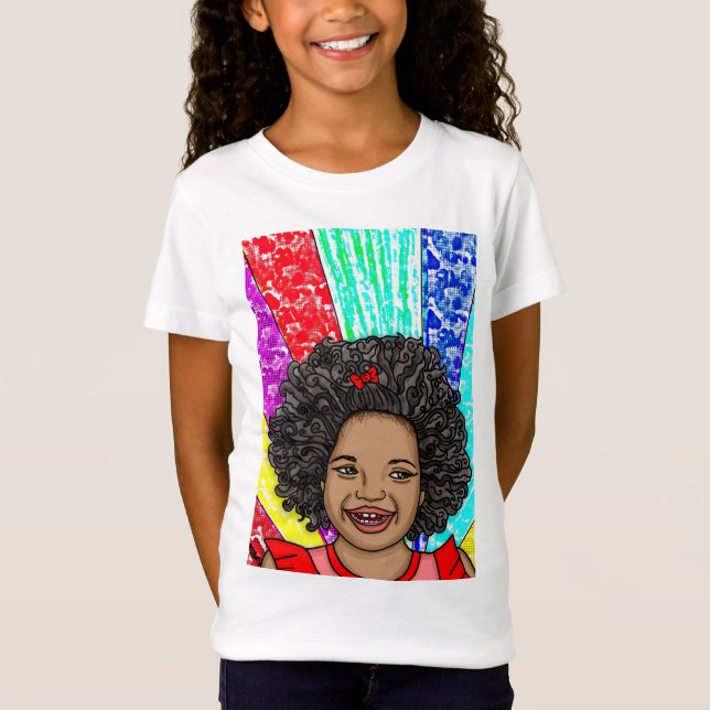 Happy Curls | Digitale Kunst | Afrikanisch-amerika T-Shirt (Vorderseite)