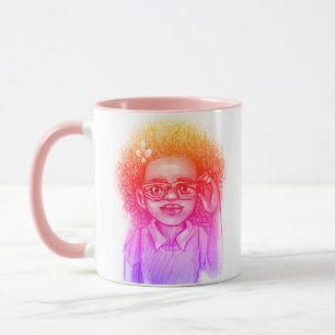 Happy Curls Mädchen Kaffee Tasse