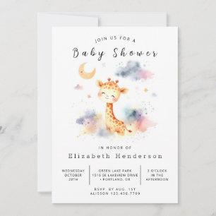 Happy Custom Giraffe Baby Shower Einladung