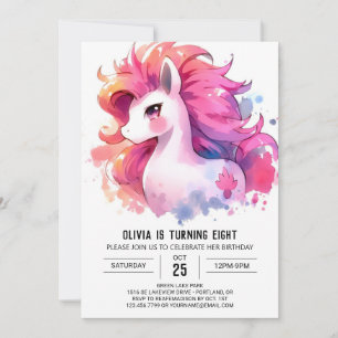 Happy Custom Horse Birthday Einladung