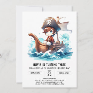 Happy Custom Pirate Geburtstag Einladung