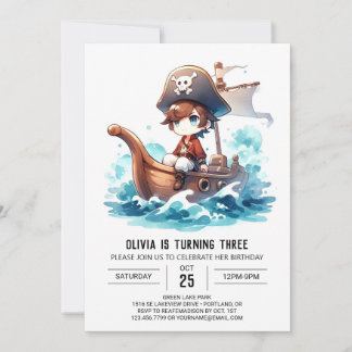 Happy Custom Pirate Geburtstag Einladung