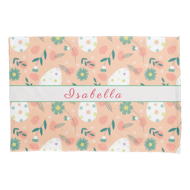 Happy Customize Orange Oaster Egg Kissenbezug (Vorderseite)