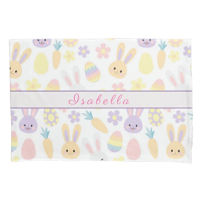 Happy Customize Oster Lila Rabbit Kissenbezug (Vorderseite)