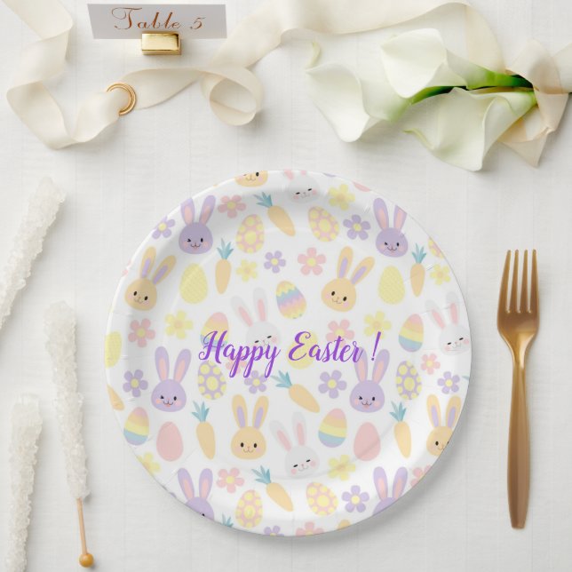 Happy Customize Oster Lila Rabbit Pappteller (Hochzeit)