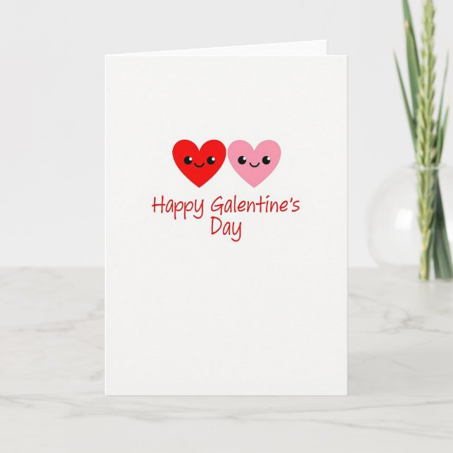 Happy Cute Hearts Galentines Day Card Karte (Vorderseite)