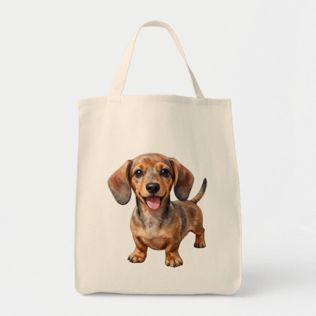 Happy Dachshund Puppy Tragetasche (Vorne)