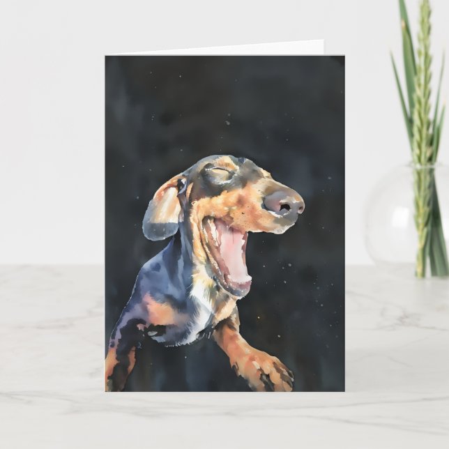 Happy Dackel Card (Leere) Karte (Vorderseite)