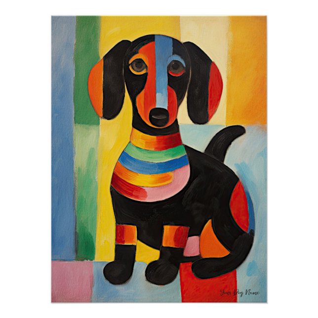 Happy Dackel Hund 03 - Kaori Poster (Vorderseite)