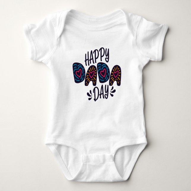 Happy Dada Day Happy Vatertag | Bodysuit Baby Strampler (Vorderseite)
