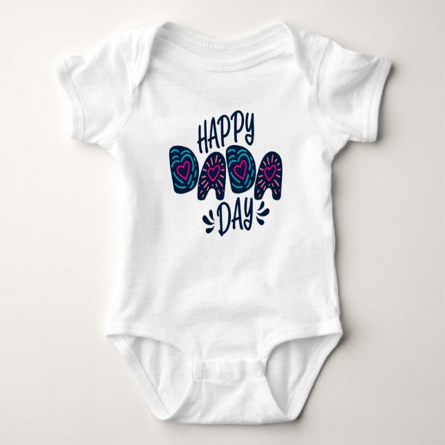Happy Dada Day Happy Vatertag | Bodysuit Baby Strampler (Vorderseite)