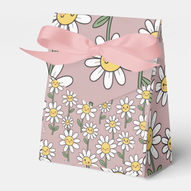 Happy Daisies Pattern - Cute Floral Design Geschenkschachtel (Vorderseite)