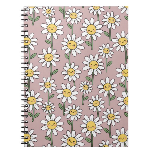 Happy Daisies Pattern - Cute Floral Design Notizblock (Vorderseite)