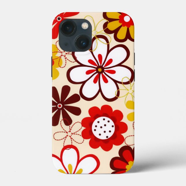 Happy Daisies Tough Apple iPhone 13 mini Case (Rückseite)