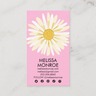 Happy Daisy illustriert Social Media Icons Visitenkarte