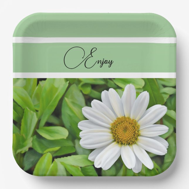 Happy Daisy - Papierplatte Pappteller (Vorderseite)