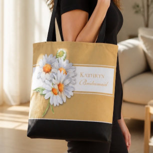Happy Daisy Wedding Bridesmaid Tote Bag