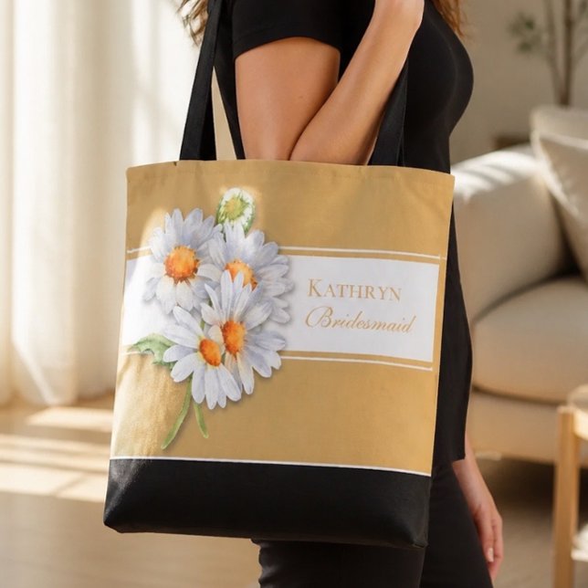 Happy Daisy Wedding Bridesmaid Tote Bag (Von Creator hochgeladen)