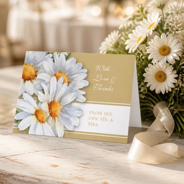 Happy Daisy Wedding Danke-Card Dankeskarte (Von Creator hochgeladen)
