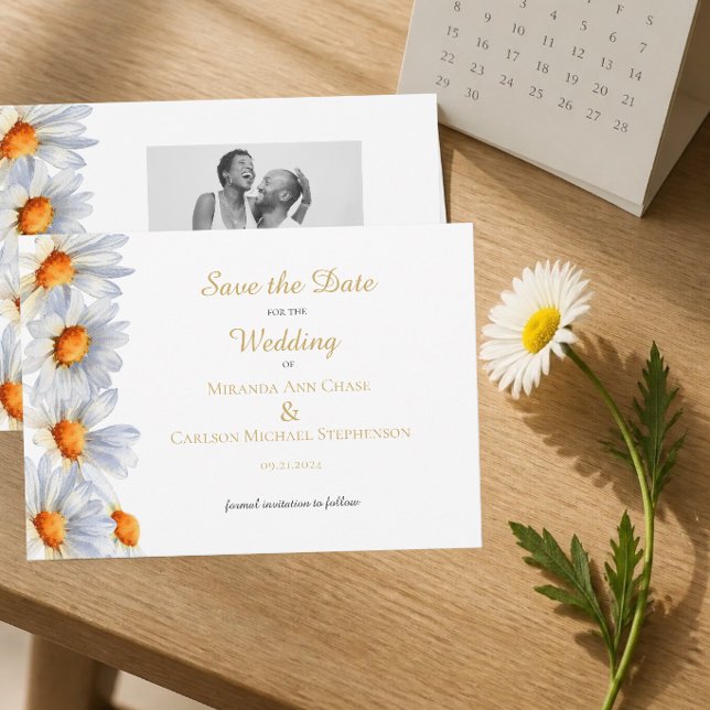 Happy Daisy Wedding Save the Date Card Einladung (Von Creator hochgeladen)