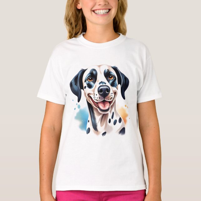 Happy Dalmatiner Dog Pet T-Shirt (Vorderseite)