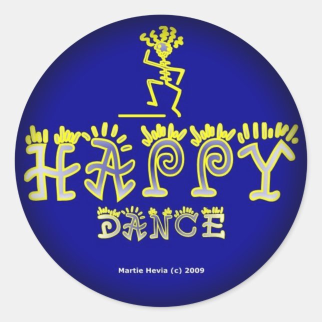 Happy Dance (2c) - Fade to Black Round Stickers (Vorderseite)