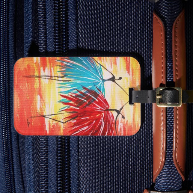 Happy Dance Acrylic Luggage Tag Gepäckanhänger (Vorderseite Insitu 4)