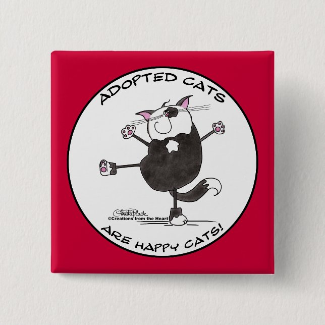 Happy Dance Cat Button (Vorderseite)