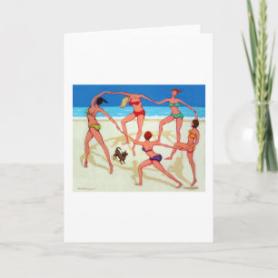 Happy Dance - Mädchen auf Urlaub am Strand! Karte