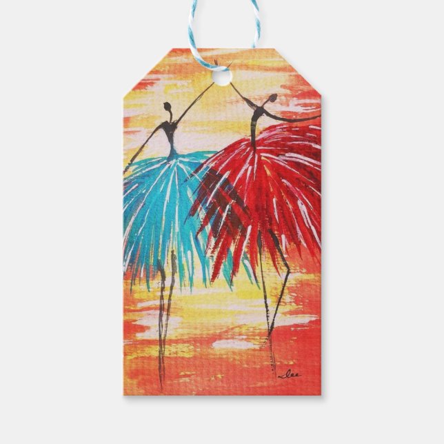 Happy Dancers Gift Tag Geschenkanhänger (Vorderseite)