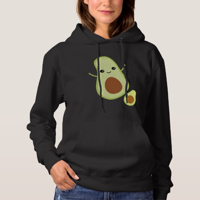Happy Dancing Adult and Baby Avocado Hoodie (Vorderseite)
