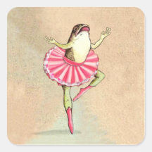 Happy Dancing Ballerina Frog Stickers