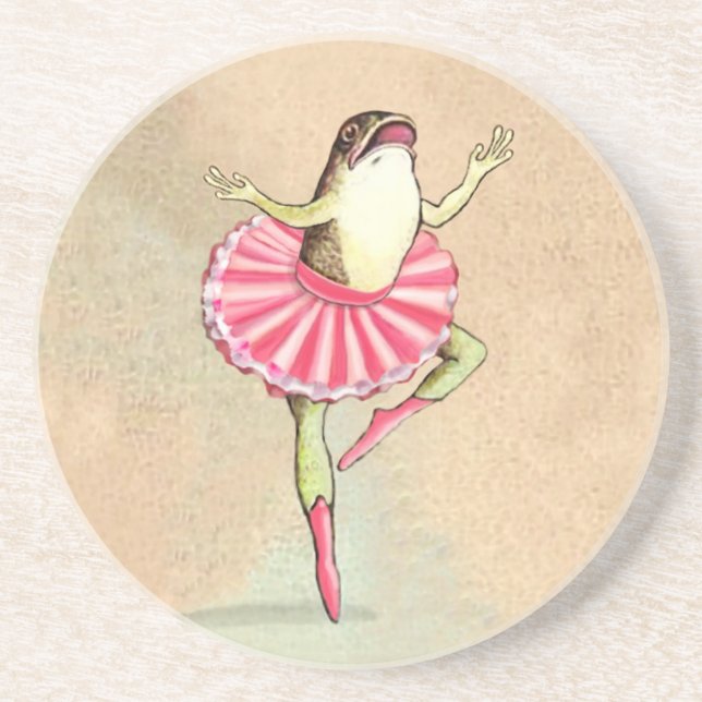 Happy Dancing Ballerina Frog Untersetzer (Vorne)